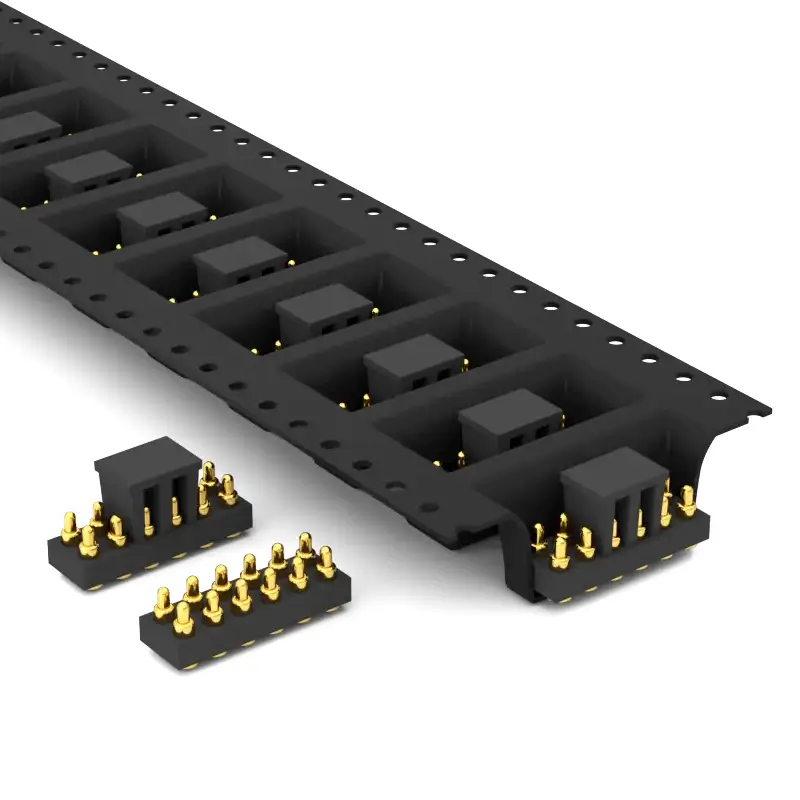 side contact pogo pin connectors vacuum carrier tape packaging method.webp